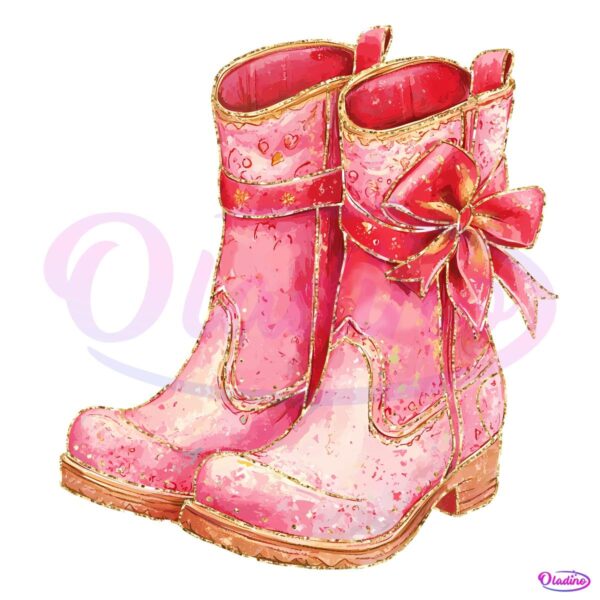 Valentine Western Cowgirl Boot Coquette PNG