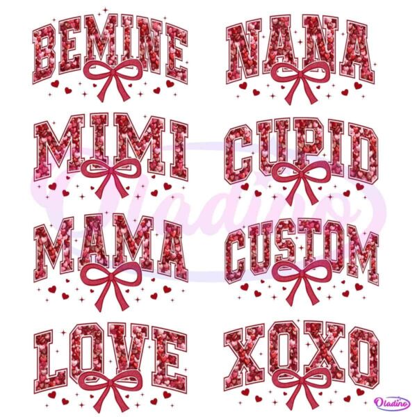 Valentine Xoxo Coquette Sparkly Glitter Bundle PNG