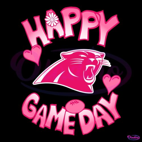 Valentines Day Carolina Panthers Happy Gameday SVG