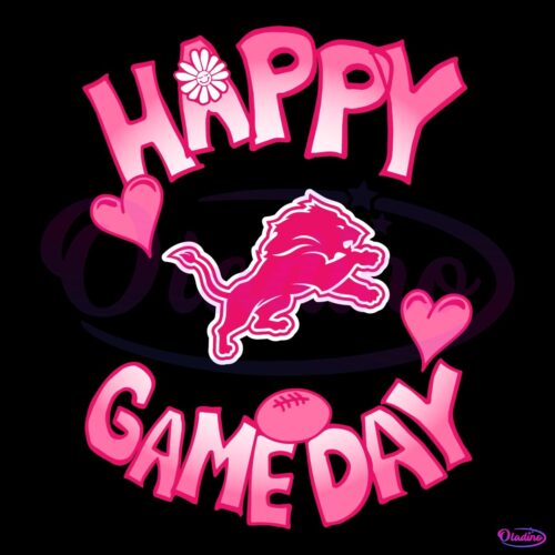 Valentines Day Detroit Lions Happy Gameday SVG