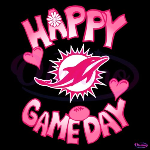 Valentines Day Miami Dolphins Happy Gameday SVG