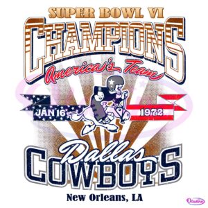 Vintage Dallas Cowboys Super Bowl Vi Champions PNG