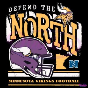 Vintage Defend The North Minnesota Vikings Football Helmet PNG