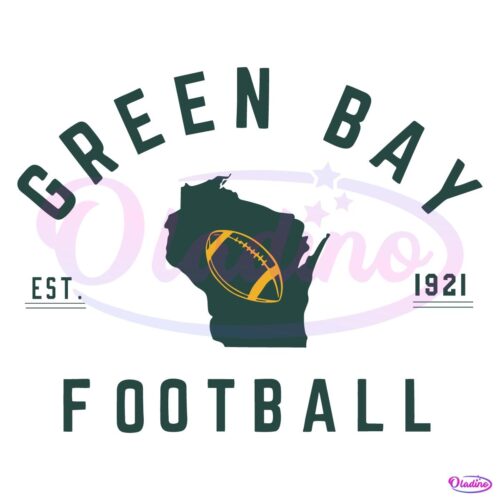 Vintage Green Bay Est 1921 Wisconsin Football Map SVG