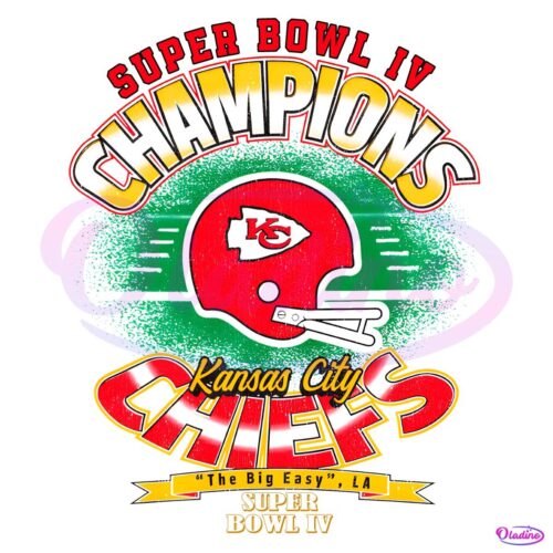 Vintage Kansas City Chiefs Super Bowl Iv Champions PNG