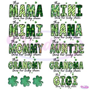 Vintage Mama Mimi Clover PNG Bundle