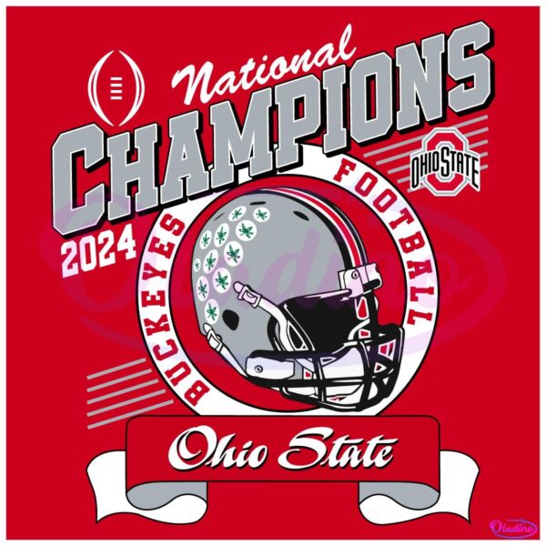 Vintage National Champion 2024 Buckeyes Football Ohio State SVG