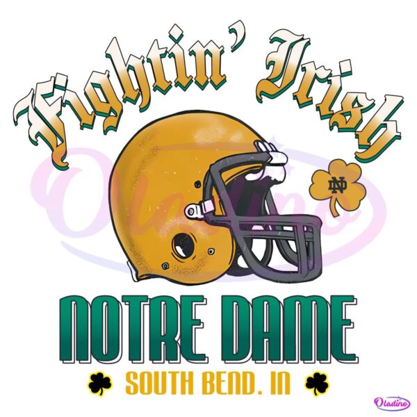 Vintage Notre Dame Fighting Irish Football South Bend IN PNG