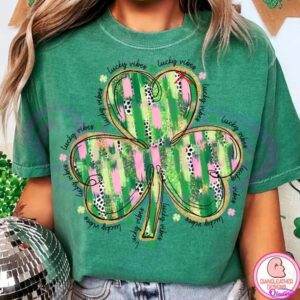 Vintage St Patricks Lucky Shamrock Coquette Bow PNG