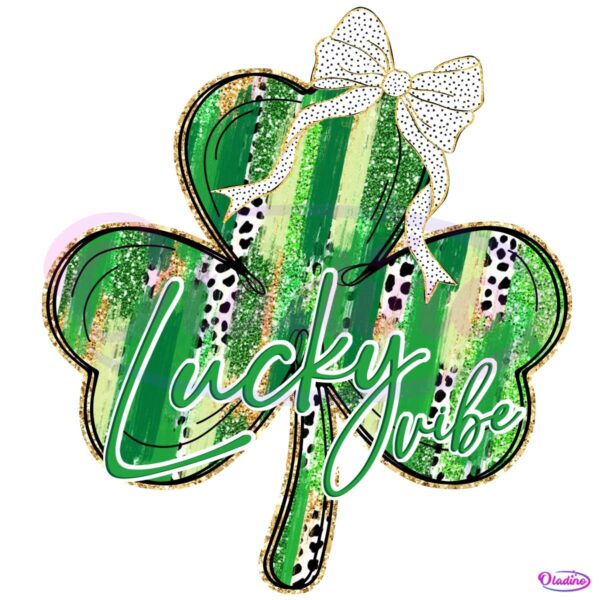 Vintage St Patricks Lucky Shamrock Coquette Bow PNG