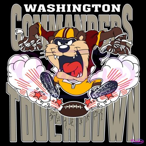 Washington Commanders Tuchdown Nfl Tasmanian Devil SVG