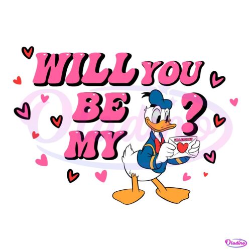 Will You Be My Valentine Donald Duck PNG