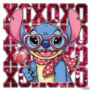 Xoxo Valentine Stitch Coquette Vibes PNG