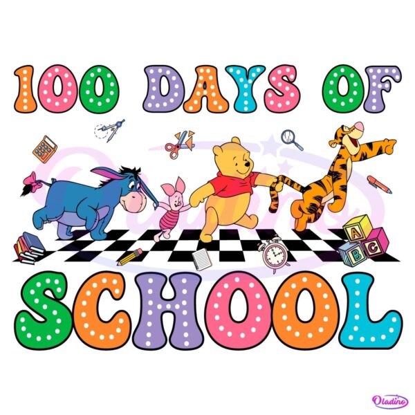 Yellow Bear And Friends 100 Days Of School PNG Kid