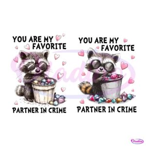 You Are My Favorite Partner In Crime Racoon PNG