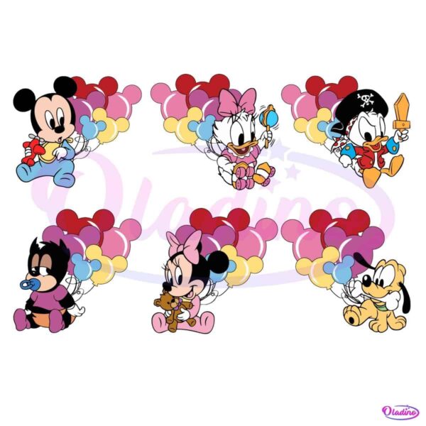 Adorable Disney Baby Friends Balloons PNG
