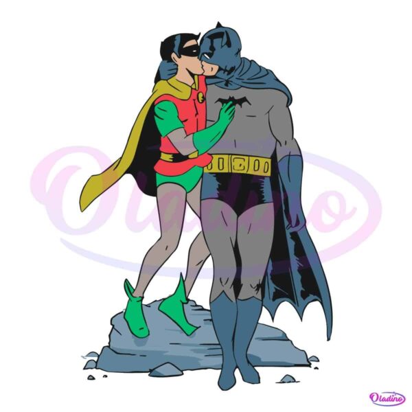 Batman And Robin Kissing Gay Pride Funny Meme SVG