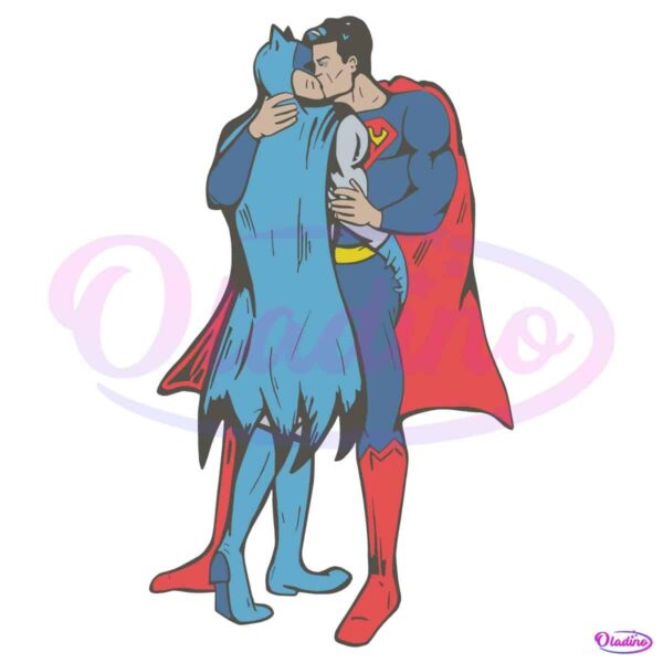 Batman Superman Kissing Funny Meme Gay Pride SVG