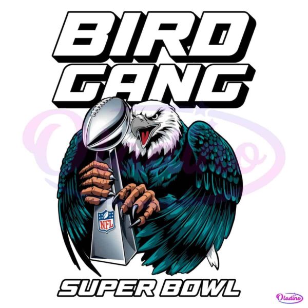 Bird Gang Champions Eagles Super Bowl Trophy PNG