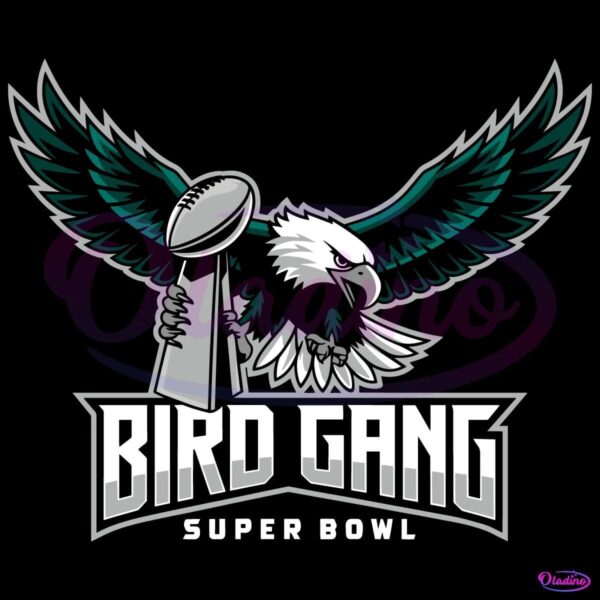 Bird Gang Eagles Holding Super Bowl Champions Trophy SVG