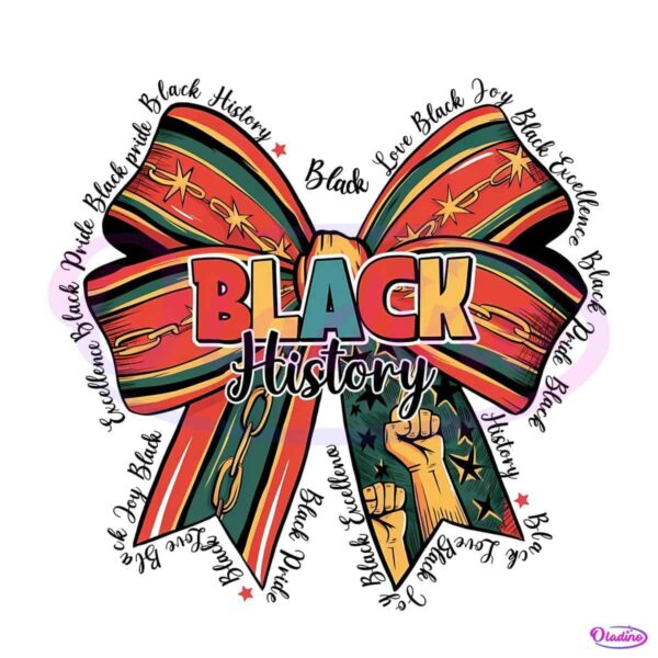 Black History Afro American Coquette Bow PNG