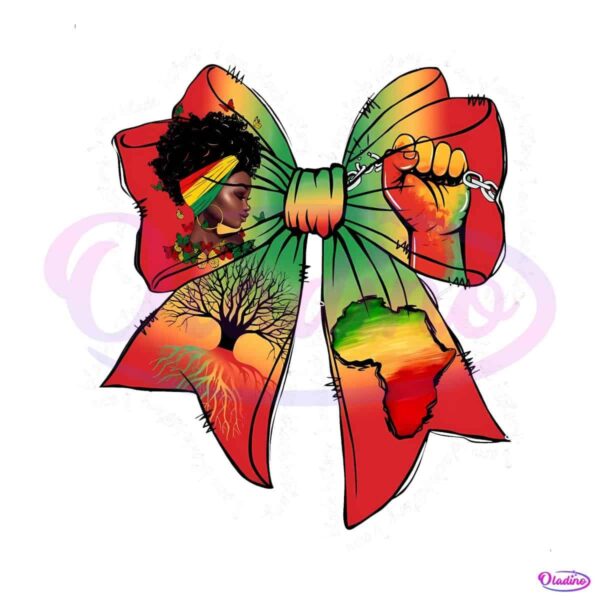 Black History Month Coquette Bow African American PNG