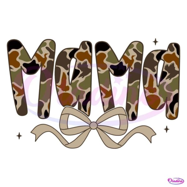 Camo Mama Coquetee Bow SVG