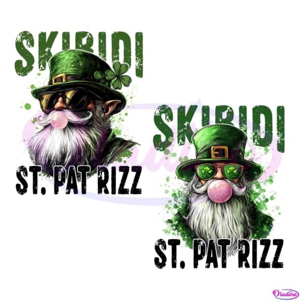 Celebrate St Pats with Skibidi Rizz Irish PNG Delight