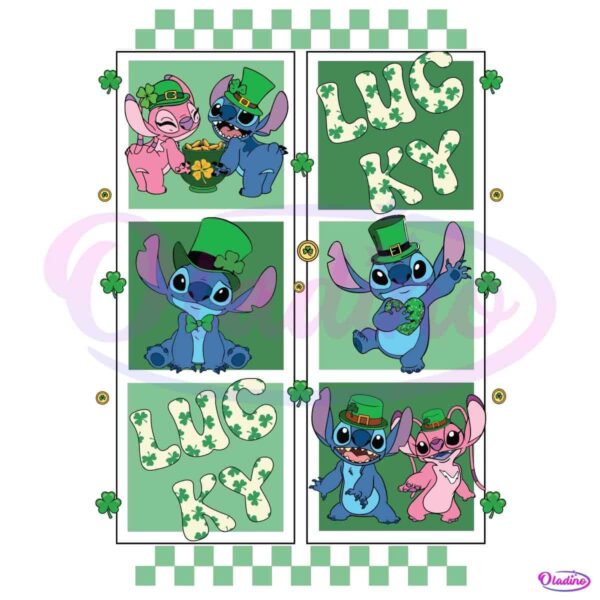 Checkered Lukcy Stitch Angels Photos PNG