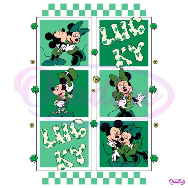 Checkered Mickey mouse Friends Lucky Photos PNG