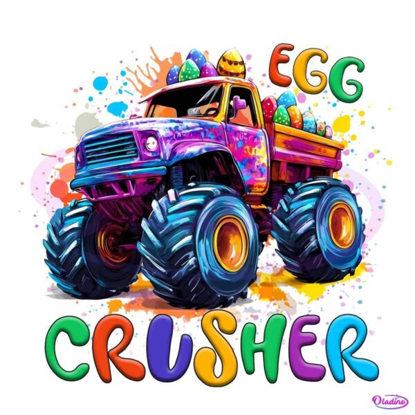 Colorful Egg Crusher Easter Monster Truck PNG