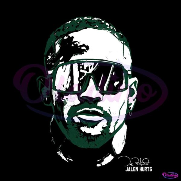 Cool Big Face Jalen Hurts Philadelphia Sunglasses Png