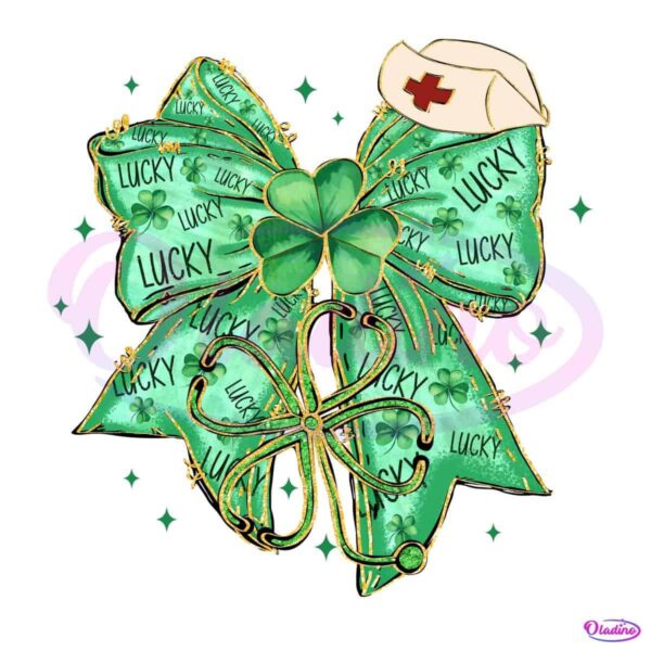 Coquette Patricks Day Bow Nurse Shamrock Lucky Irish PNG