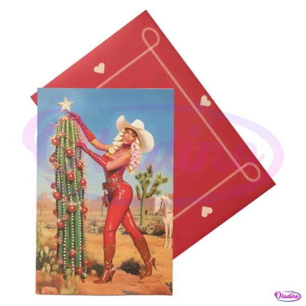 Cowboy Carter Beyonce Holiday Cactus Decoration PNG
