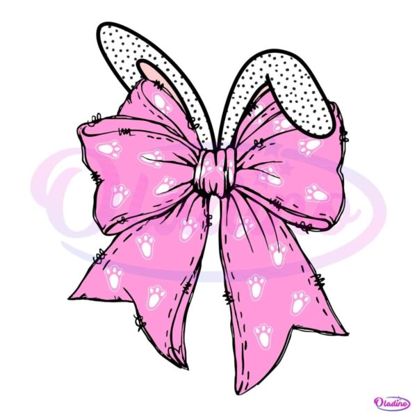 Cute Easter Bunny Ear Coquette Bow SVG