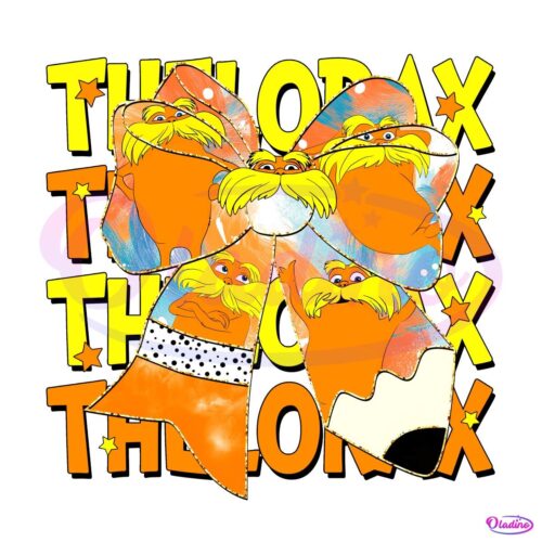 Dr Seuss Coquette Bow The Lorax PNG Design