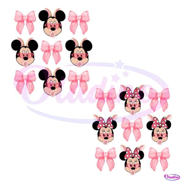 Easter Cartoon Friends Coquette Bunny Bow Girls Bundle PNG