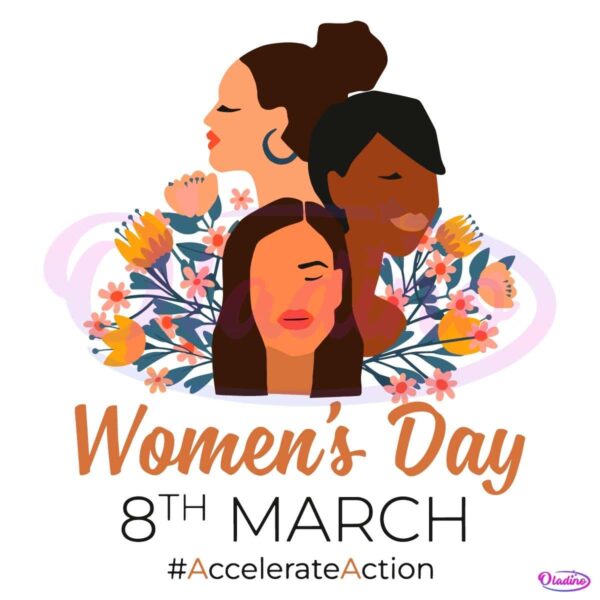 Floral Womens Day 8Th March Accelerate Action SVG
