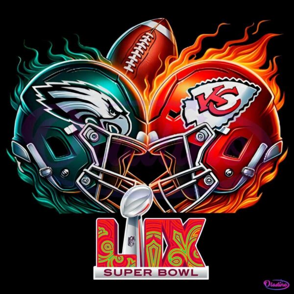 Football Helmet Chiefs Vs Eagles Super Bowl LIX PNG