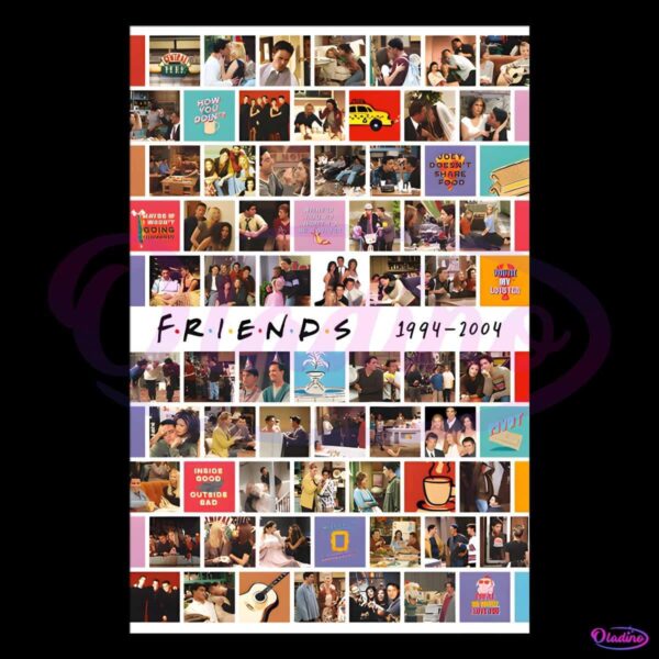 Friends Collage 1994 2024 Poster PNG