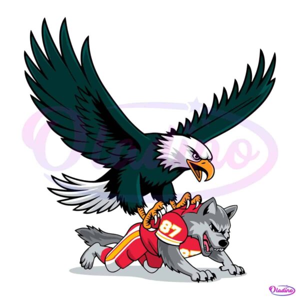Funny Football Bird Gang Eagle Football Mascot Super Bowl Game Day SVG