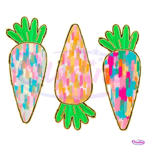 Glitter Boho Colorful Easter Carrot PNG