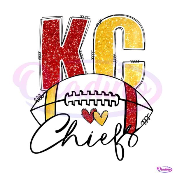 Glitter KC Chiefs Football Game Day PNG