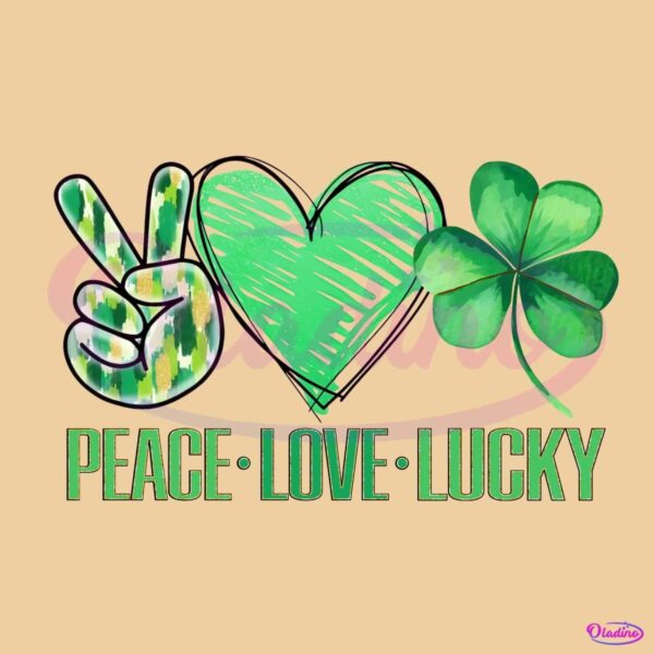 Glitter Peach Love Lucky Shamrock St Patricks Day PNG