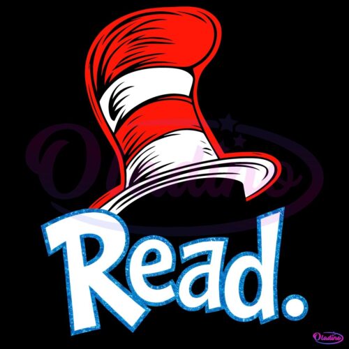 Glitter Read Dr Seuss Hat PNG