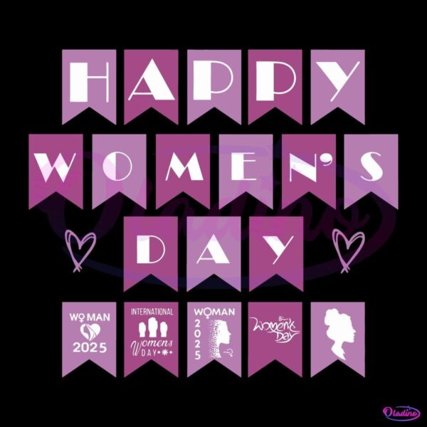 Happy International Womens Day March 2025 Festival Flags SVG