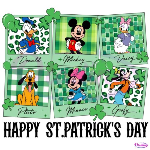 Happy St Patricks Day Cartoon Four Leaf Clover Shamrock Lucky Vibes PNG