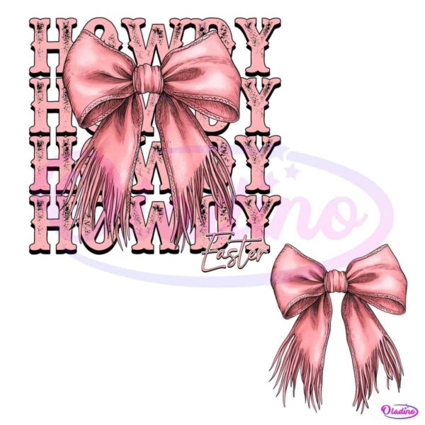Howdy Pink Coquette Bow Easter PNG