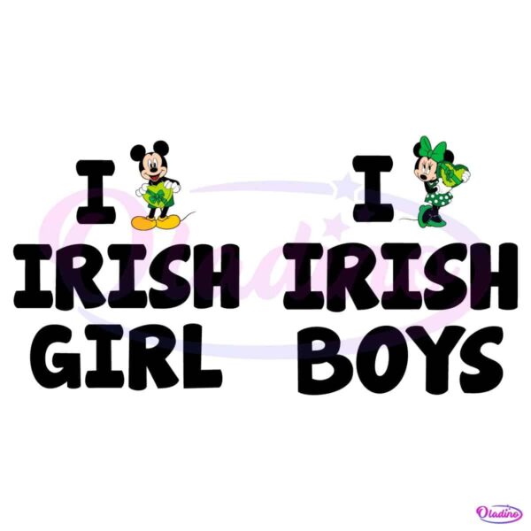 I Love I Rish Girl And Boys Disney Couble SVG