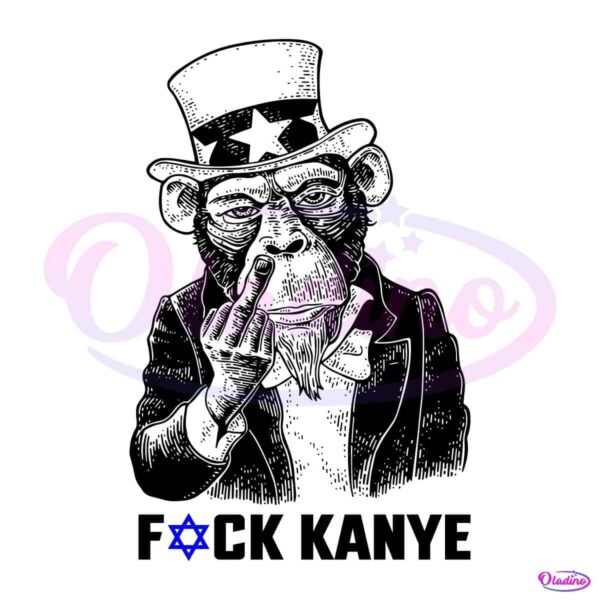 Jew Monkey Middle Finger Fuck Kanye West SVG